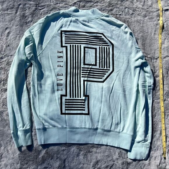 PINK Victoria Secret Mint Green zippered track jacket Size M - Picture 3 of 4